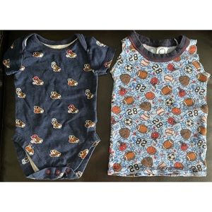 Sports Onesie and Shirt 3-6 Months & 24 months